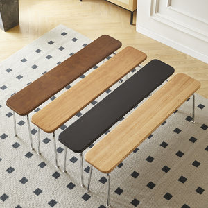 Sgabello/panca <span class=keywords><strong>in</strong></span> legno massello stile nordico retrò Mid-century, per tavolo da pranzo, divano, soggiorno, o come mobile d'accento. - Product Image 1