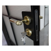 Porte à battant extérieure de luxe en alliage d'aluminium, cadre fin, coupe-vent, design mi-siècle, double battant, pour appartement et supermarché