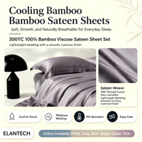 Ensemble de housse de couette de luxe en fibre de bambou biologique écologique, solide et rafraîchissante, 300TC, taille King, literie d'été