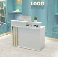 Bureau de réception moderne et simple en MDF de style méditerranéen pour les magasins de vêtements, les salons de manucure, les salons de coiffure, les instituts de beauté, les hôtels, les écoles