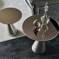 Table d'appoint en verre amovible de style nordique créatif, design minimaliste italien - Meubles en fibre de verre