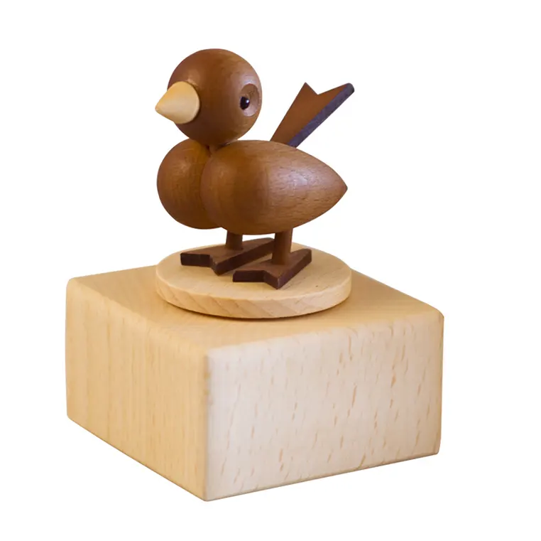 New arrival in 2020 customized animal bird wooden music box for gift