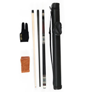 ダブルシャフトメープル & カーボンフォアアーム2ピースプールキューセット/9ボールコンボオーバル/トライアングル3穴キューバッグ - Product Image 2