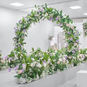 Fleur artificielle en soie verte faite à la main pour la décoration de scène de mariage, style naturel et durable - Product Image 1