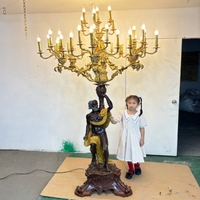 Cire perdue coulée cuivre lampadaires Prométhée Sculpture Art laiton lampadaire décoration Villa Hall allée Statue lumière