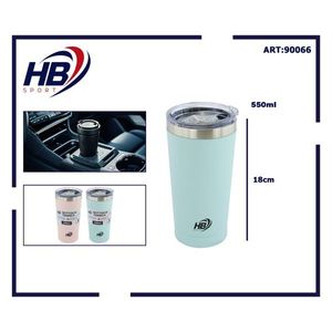 Vaso de Acero Inoxidable de 550 ml con Tapa de Empuje sin Asa, 8.8*7.3*17.8 CM, para Auto - Product Image 3
