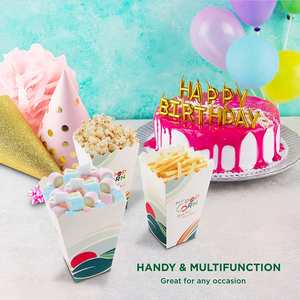 กล่องกระดาษใส่ป๊อปคอร์นแบบกันไขมัน 50 กล่อง บรรจุภัณฑ์สำหรับอาหาร - Product Image 5