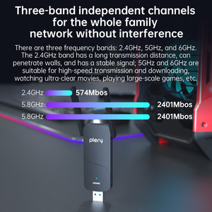 Plery U168 5400Mbps USB <span class=keywords><strong>Wifi</strong></span> Adapter cho máy tính để bàn <span class=keywords><strong>PC</strong></span>,Dual 5dBi ăng ten, Hỗ trợ 2.4 gam và 5 gam <span class=keywords><strong>Wifi</strong></span> Dongle - Product Image 6