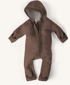 Tuta in lana cotta per bambini tuta in lana Merino con cappuccio e cerniera anteriore tuta in pile di lana bollita per bambini - Product Image 4