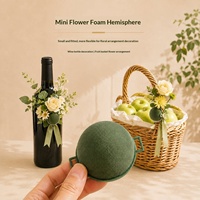 Mini Arrangement Floral Adhésif pour Panier à Vin, Décoration Florale Créative, Fleurs en Mousse Florale de Forme Irrégulière Sphérique