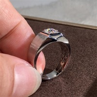Bague diamant en zircon blanc pavé pour homme, nouvel anniversaire de mariage, fiançailles
