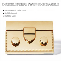Poignée métallique durable personnalisée pour sac à main, quincaillerie décorative en alliage moulé sous pression pour boîte en bois, fermoirs torsadés pour sac à main