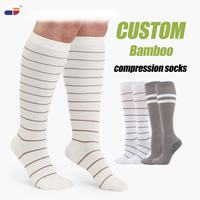 Chaussettes de compression personnalisées en viscose de bambou 20-30 mmHg, soutien médical gradué, anti-odeur, chaussettes de course à compression pour infirmières