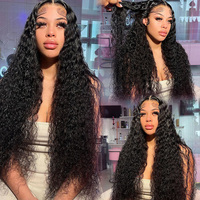 Perruque 13x6 13x4 HD transparente pour closure, cheveux humains vierges indiens, longs et raides, style Jerry Curl
