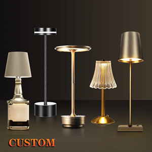 مصباح طاولة <span class=keywords><strong>LED</strong></span> لمسي للطعام والفنادق والمقاهي، قابل لإعادة الشحن، مطلي كهربائياً، إضاءة زخرفية للمكتب، مبيعات ساخنة - Product Image 1