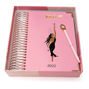 Custom <strong>A4</strong> A5 Hard Cover Spiral Daily <strong>Planner</strong> Journal Black Girl Boss <strong>Planners</strong> With Gold Foil Logo - Product Image 4