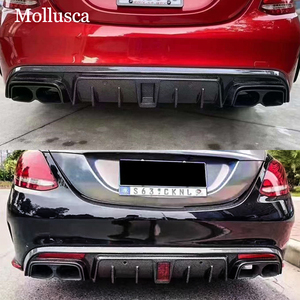 Pour Mercedes Classe C W205 4 portes, style carbone, lèvre arrière, diffuseur arrière, lèvre de pare-chocs 2015-2021 - Product Image 2