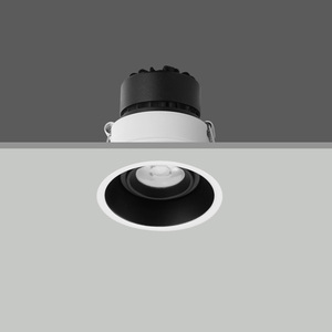 Luminaria Empotrable LED Negra para Techo, 4100K Blanco Neutro, CA 220V, Aluminio, IP20, Regulable, Redonda, Sin Marco, Iluminación Interior - Product Image 2