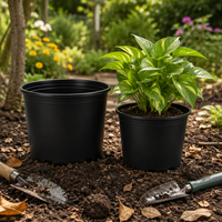 Meilleures ventes : Pot de fleurs contemporain pour balcon, jardin, ou balustrade, en plastique noir léger avec trou de drainage