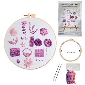 XIXI Original, Nuevo Kit de Bordado Europeo para Principiantes, Diseño de Flores Púrpuras, Material de Algodón Hecho a Mano - Product Image 4