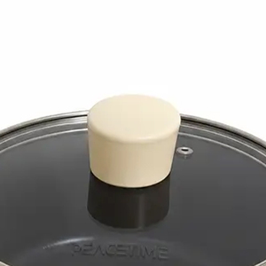 Couvercle en verre compatible induction, 20 cm, casserole en aluminium antiadhésive pour soupe et lait avec poignée en bakélite - Product Image 6