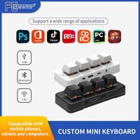Teclado Mecánico Mini USB de 4 Teclas MK424G con Cable 2.4G, Teclado de Goma para Juegos con Programación de Macros, Certificado RoHS CE