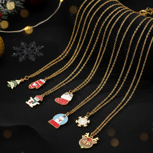 قلادة قلادة لطيفة من المينا لعيد الميلاد ، رنة ثلج ، جرس إسقاط ، سلسلة سحر ، قلادات نسائية ، مجوهرات حفلات الأعياد - Product Image 3