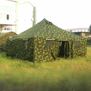 Tente de terrain carrée en toile pour 10 personnes, cadre en acier, simple couche, robuste, imperméable, <span class=keywords><strong>abri</strong></span> de base pour projets en plein air - Product Image 2