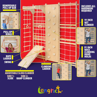 Ensemble de jeux d'intérieur suédois 9 en 1, aire de jeux Montessori, échelle murale, jungle gym, escalade, barres de traction, bois, 6 mois à 6 ans