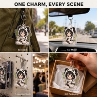 Porte-clés en acrylique mignon style anime, 3 mm, fabrication OEM, vente en gros, chaîne à billes, forme découpée personnalisée, léger et durable