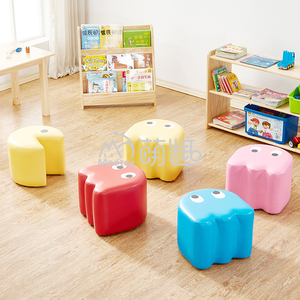 Moetry Pacman Soft Seating Stool Set Colorful Modern Foam Bench Soft Chair for Nursery Classroom Preschool <span class=keywords><strong>Creche</strong></span> Hotel Use - Product Image 1