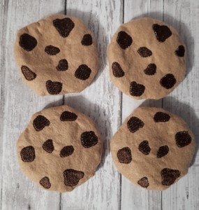 Juego de fieltro Galletas Juego de imaginación Comida Juguetes Fieltro Postre Fieltro Galletas con chispas de chocolate - Product Image 5