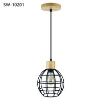 Lámpara Colgante Nórdica Moderna de Metal y Madera, Estilo Jaula, para Decoración de Hotel, Hogar, Cocina y Dormitorio