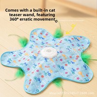 Balle de jeu interactive automatique en plastique pour chat, tente de jeu, abri anti-ennui, baguette de chasse, plateau tournant, multi-fêtes