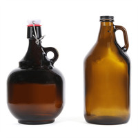 Bouteilles de bière en verre ambre vides de 2 L avec bouchon à bascule pour la fabrication de bière en gros
