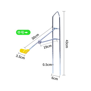 Soporte metálico ajustable para cañas de pescar con cabezal en forma de V y púa de suelo engrosada para uso en playa y océano - Product Image 3