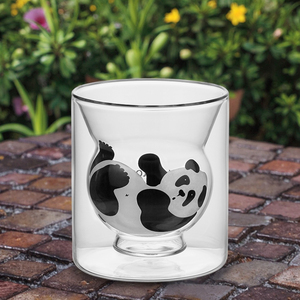 Mug <span class=keywords><strong>Panda</strong></span> en Verre Borosilicate à <span class=keywords><strong>Double</strong></span> <span class=keywords><strong>Paroi</strong></span>, Capacité 270 ml, Fait Main, Durable, Moderne, à Thème Animal de Dessin Animé, <span class=keywords><strong>Tasse</strong></span> à Café/Thé - Product Image 3
