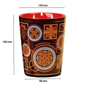 Vente en gros décoration intérieure personnalisée cire de soja de luxe 3 mèches de bougie parfumée parfum arôme céramique décalcomanie impression pot bougies cadeau - Product Image 3