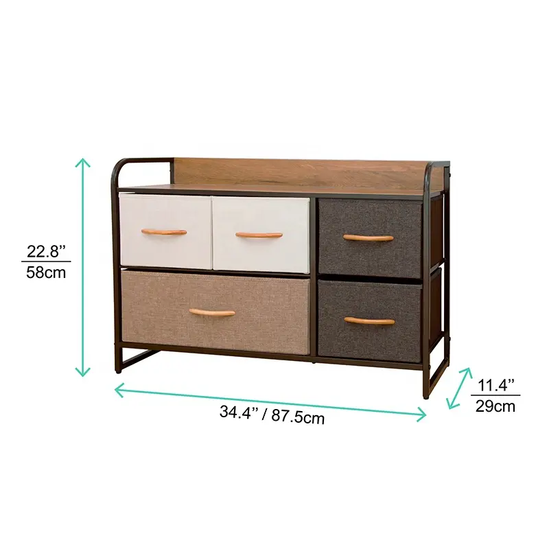 New design Furniture Dresser Tower Pull Woven Storage Rolling Cart Bedroom Organizer Dresser Storage Tower with Box