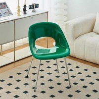 Chaise de salle à manger moderne et minimaliste avec dossier en plastique, ton crème, style mi-siècle, démontable, pour hôtels et salons de thé