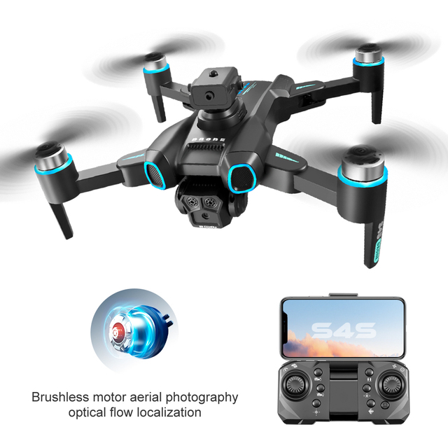 Factory S4S Drone 4k Dual Camera Drone Obstacle Avoidance Optical Flow Brushless Aerial Photography Foldable Quadcopter Kids Toy