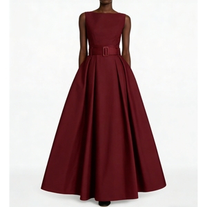 Gonna Lunga da Donna Taglie Forti, Tinta Unita, Stile OL, <span class=keywords><strong>a</strong></span> <span class=keywords><strong>Vita</strong></span> <span class=keywords><strong>Alta</strong></span>, Plissettata con Cintura, Moda Sehe - Product Image 3