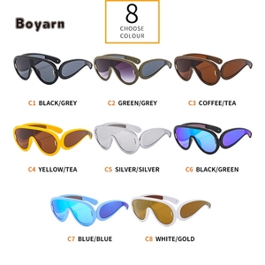 Boyarn Y2k Fashion Trendy Cute Plastic Funny <strong>Personalised</strong> Luxury Unisex Top One Piece Lens Oversized Shield <strong>Sunglasses</strong> - Product Image 5