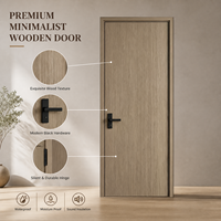 Puerta de Panel de Madera de Nogal Ecológica, Impermeable, Resistente a la Humedad, Silenciosa, Sin Pintar, para Interiores de Villas y Apartamentos de Lujo
