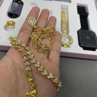 Montre connectée A58 Plus, nouveau design, 8 en 1, montre dorée pour femmes, coffret cadeau, moniteur de fréquence cardiaque, tracker de forme physique, montre connectée pour femmes