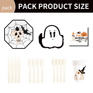 DAMAI Happy Halloween Paper Plates Set Halloween Theme Party Decorations Paper Plates Cups Napkins for Kids Halloween Party - Product Image 6
