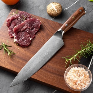 Couteau de Chef Professionnel 8 pouces en Acier Damas à Haute Teneur en Carbone, Lame Courbée Tranchante avec Manche Riveté, pour Découpe de Viande et Tranchage en <span class=keywords><strong>Cuisine</strong></span> - Product Image 6