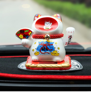 Petite main tremblante <span class=keywords><strong>en</strong></span> <span class=keywords><strong>céramique</strong></span> chat porte-bonheur décoration de voiture à ondulation automatique à énergie solaire - Product Image 4
