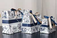 Sac de transport cosmétique haut de gamme pour femme, avec nœud, en papier artistique, logo personnalisé, finition argentée bronzée, robuste, durable et réutilisable pour le maquillage