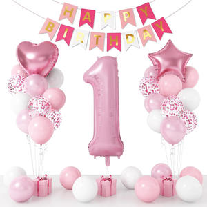 Vente en gros Ensemble <span class=keywords><strong>de</strong></span> décoration pour fête <span class=keywords><strong>de</strong></span> premier anniversaire <span class=keywords><strong>de</strong></span> bébé Ballon numérique nacré en aluminium Étoile en forme <span class=keywords><strong>de</strong></span> coeur Ballon en aluminium Ensembles <span class=keywords><strong>de</strong></span> bannière - Product Image 3